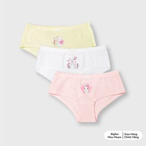Quần lót bé gái BIGFOX MISS MEOW size đại Combo 3 quần chip tam giác cho bé xuất dư chất cotton cao cấp siêu mềm mịn cỡ trẻ em 10-36kg