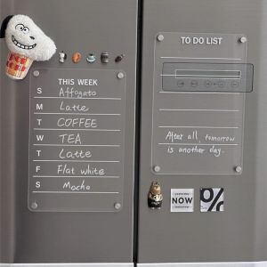 JIJES Clear ic Calendar Board Acrylic Reusable Fridge Sticker Office Supplies Rectangle Message Board School