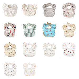 Yếm ăn trẻ em bảo vệ cho trẻ sơ sinh có thể điều chỉnh khăn trẻ em rò rỉ drooling BIB có thể gập lại có cánh loại yếm ăn trẻ em