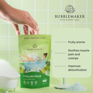 BubbleMaker Bubble Bath with Epsom Salt | Holiday / Staycation Size [70g]