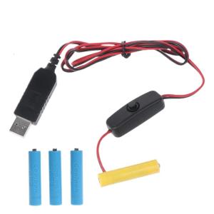 4 AAA Dummy Adapter USB Power Supply Switch Cable Replace 4 AAA Batteries for Remotes Camera Toys LED Strip
