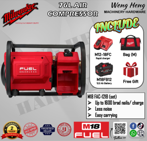 100% Genuine Milwaukee M18 FUEL 7.6 L Air Compressor - Model M18 FAC