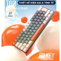 Bàn Phím Cơ RGB Led 18 Chế Độ Có Dây T60 Trục Cơ Red Switch Gõ Êm Giảm Ồn Layout 62 Phím Nhỏ Gọn Có HOTSWAP Cao Cấp Dùng Cho Máy Tính/ Laptop/ PC. 