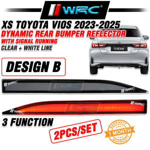 XS Toyota Vios 2023 - 2025 Dynamic Rear Bumper Reflector With Signal Running ( Clear + White Line )