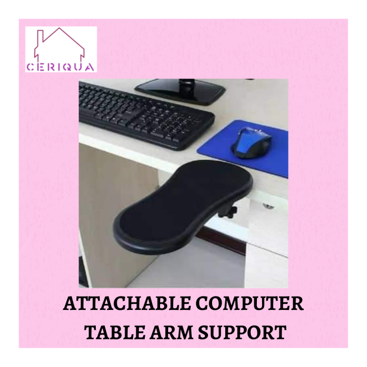 Desk Attachable Computer Table Arm Support Mouse Pads Arm Wrist Rests ...
