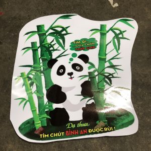 Tem Gấu in chữ "Tìm gì giữa chốn trấn gian dạ thưa tìm chút bình an được rù! " -Tem trang trí ô tô xe tải( sl 1 tem)