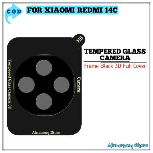 Tempered Glass Camera Xiaomi Redmi 14C Poco C75 Anti Gores Camera 3D Frame Black Full Cover