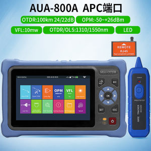 ⭐⭐⭐AUA800U UPC / AUA800A APC Port Multifunctional Mini OTDR Optical Time Domain Reflectometer 100KM 4.3-inch Touch Screen