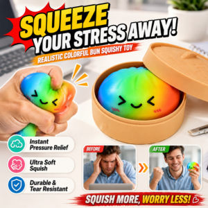JMY Simulation Colorful Bun Squishy Toy Realistic Soft Stretchy Cute Food Shape Stress Relief Pillow Kawaii Cartoon Baozi Squeeze Toy