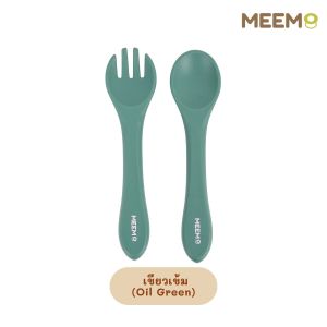 MEEM  ช้อนส้อมเด็ก ช้อนส้อมซิลิโคนเด็ก จับถนัดมือ คุณภาพสูง ปลอดภัย ได้มาตรฐาน (Colorful Series)