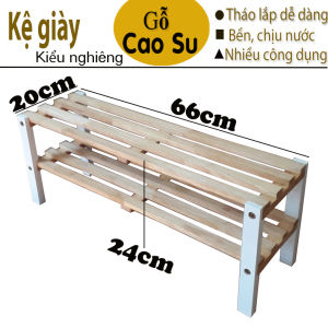 Kệ để giày dép 2 tầng 100% gỗ tự nhiên kệ giày dép cho bé yêu 66x20x25cm bằng gỗ dễ thương xinh xắn