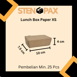 (ISI 25 PCS) Lunch Box Paper Kraft Laminasi Coklat Tebal dan Murah Ukuran XS S M L / Kotak Makan Kertas