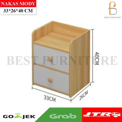 Best Nakas Meja Samping 2bh Laci uk 33X26X40 CM