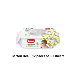 Huggies Baby Wipes Clean Care 80s x 24/ 80s x 12 Packs - Carton Deal