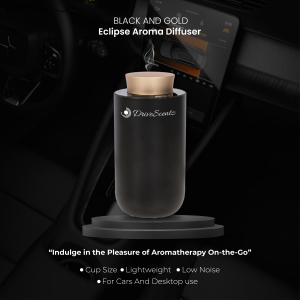 Drivescentz Lurxi Car Diffuser USB Rechargeable for Car Essential Oil Black & Gold