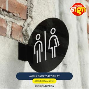 Artkrilik - Sign Board Toilet - Pop Up Signage Toilet Bulat 15 cm - Modern Minimalis