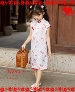 Sg Seller girl cny Cheongsam for Toddler Grils Dress qipao Chinese Traditional Style for Chinese New Year