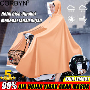 Buatlah lebih besar dan tebal QUANYAN Jas hujan motor full body PVC XXXL Warna oranye Panel instrumen visual tahan air dengan kepadatan tinggi Jas hujan wanita motor FULL COVER MOTOR RAINCOAT Sepeda Motor Full Body Raincoat Jas Hujan Korea