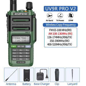 BAOFENG UV 9R Pro V2 IP68 Waterproof Walkie Talkie Tri-Power Type-C Charger Dual Band Ham CB Radio Two Way Radio of UV 9R Plus2026