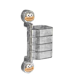 LETOY Wall Mounted Suction Cup Rotating Jewelry Box Plastic Dustproof Multilayer Jewelry Box Multi-functional Cute Hairpin Jewelry Display Rack for Home