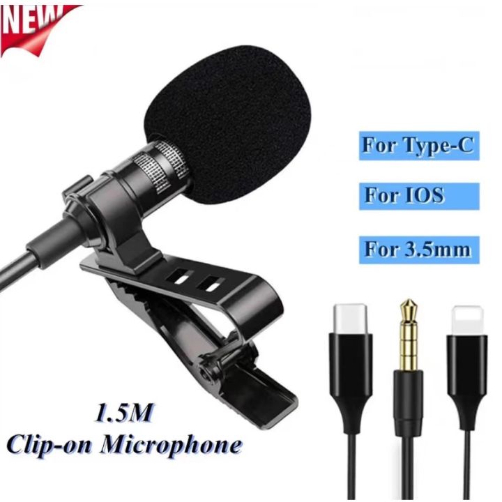 🎙FREE Shipping+COD🎙 Mini Microphone Clip-on Lapel Lavalier PC Phone ...