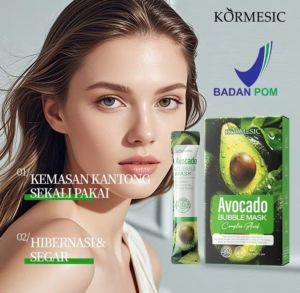 [BPOM] KORMESIC Complex Acid Avocado Bubble Mask 4gx12pcs/ Masker Gelembung Asam Amino Alpukat Organik Penghilang Komedo & Jerawat Perawatan Wajah Pembersih Pori-pori Dalam Masker Pelembab