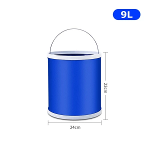 9L/11L/13L Car Bucket Folding Telescopic Canvas Bowl Large Oxford Cloth Portable Blue