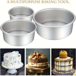 8/6/4 Inch Round Cake Molder Baking Pan Non-Stick Aluminum Alloy Oven-Safety Bakeware Baking Tray Pans