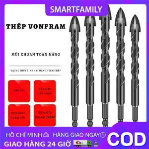 Bộ mũi khoan đa năng 5 cái 12mm 10mm 8mm 6mm dùng để khoan kính đinh kính gạch ốp lát đá granit mũi khoan nhôm đồng sắt gỗ SF