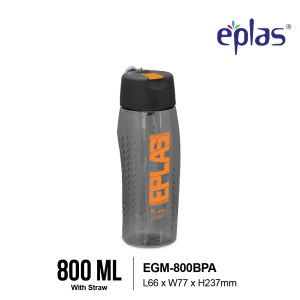 EPLAS MODERN Sport Water Bottle With Straw & Snap Hook & Buckle Water Tumbler Botol Air EGM-600BPA EGM-800BPA