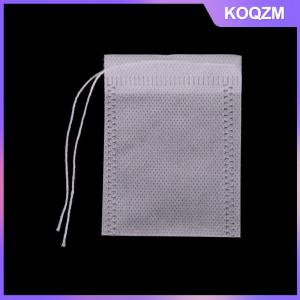 KOQZM 100Pcs Non-woven Empty Teabags String Heat Seal Filter Paper Herb Tea Bags