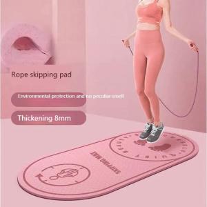Yoga Mat High Density TPE Skipping Mat for Fitness Anti-noise Jump Rope Mat Board Outdoor Gym Sports Exercise Shock Absorption