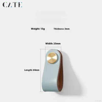 Factory Direct Sales Colorful Brass Leather Cabinet Handle Closet Handle Handle Wardrobe Wardrobe By Handle Buckle Leather Drawer Handle Storage Handle