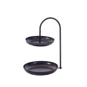 ถาดเสิร์ฟ 2 ชั้น ชั้นวางเค้ก จานวางผลไม้ สไตล์หรูหรา แข็งแรง ทนทาน