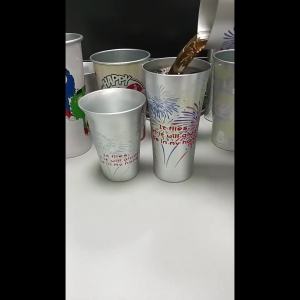 Flower Cold Sensing Color Changing Cup Beer Cup Aluminum Beer Cup Aluminum Cup Household Cup Color Changing Water Cup Without Lid