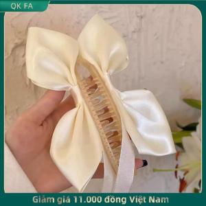 QK FA ✨ Phụ nữ nơ ruy băng tóc vuốt chuối Clip màu rắn thanh lịch hàng ngày Headband đuôi sửa chữa phụ kiện tóc