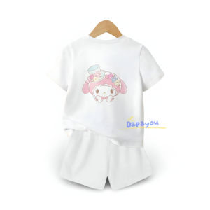DAPAYOU Kaos Setelan Anak SANRIO Melody 2 Perempuan Laki-Laki Cotton Combed 24s Usia 1-12 TH