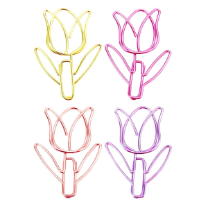20 Pcs Hoa Tulip Hình Dạng kẹp giấy Bookmark Sáng Tạo Kế Hoạch Clip trang trí kim loại kẹp giấy Cho Trường Học văn phòng nhà cửa