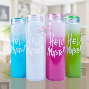 Botol Minum Tahan Panas Hello Master Botol Kaca Tumbler Minum Free Box / B6