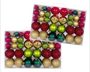 💟SOLUTION65💟 100pcs/Box (3/4/6cm) colourful Xmas Tree Balls Christmas Ornaments Christmas Tree Decoration Ball Christmas Tree Hanger Christmas Balls Xmas Tree Ornaments Hanging Christmas Decorations Christmas Ball Ornaments Hanging Ornaments