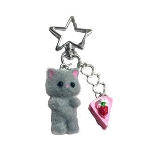 Vui tươi cupcake Keychain sang trọng sang trọng trang trí món quà móc hợp kim túi xách đồ treo trang trí cho mèo những người đam mê