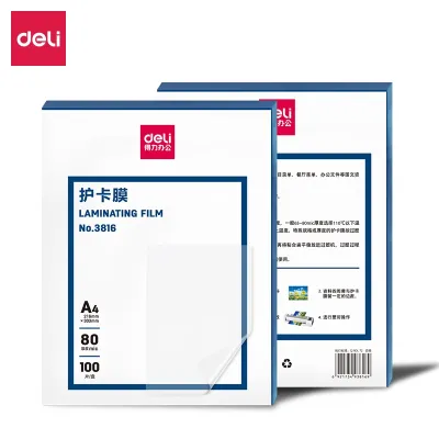 Màng Ép Plastic Deli Chất Lượng Cao: Giấy Ép Khổ A3 A4 80mic Lý Tưởng Cho Việc Lưu Trữ và Bảo Vệ Tài Liệu Ảnh Màu Giấy Tờ - Giải Pháp Hoàn Hảo Cho Mọi Nhu Cầu Văn Phòng