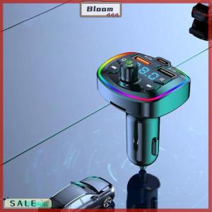 Follow Get New[Bloom Z] Q7 Bluetooth 5.0 Car Charger Car FM Transmitter Bluetooth Hands Free LED Light Mp3 Player True 3.1A Dual USB Port PD Charging