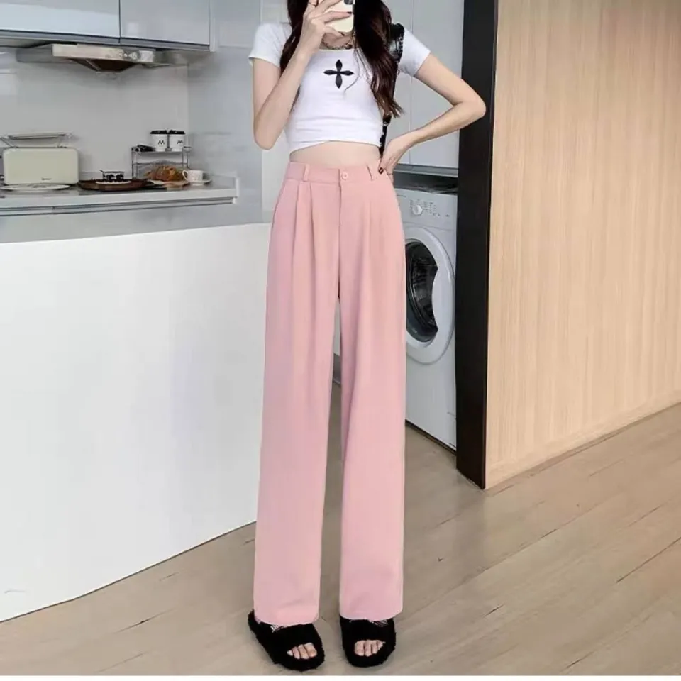 Women pants korean style plain square pants wide leg square pants