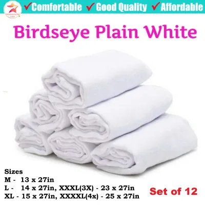 12pcs or 6pcs Cotton Birdseye Lampin for New born Baby Washable Cloth Diaper Birds eye Newborn Essentials (Set of 6 or 12)