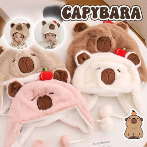 COD capybara คาปิบาร่า ทำให้หมวกอุ่น หมวกกำมะหยี่ ปกป้องหูใบหน้า การ์ตูนน่ารัก