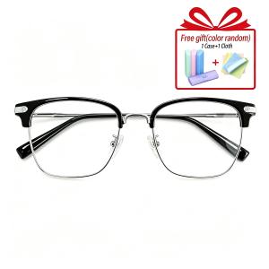 Reading Glasses Mens and Womens Fashion Square Metal Frame +100 +300  Presbyopic Graded Glasses for Farsighted