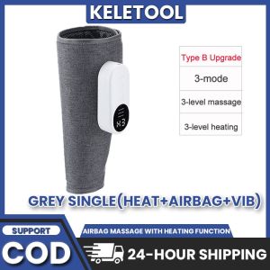 360° Eletric Air Pressure Calf Massager 3 Mode Foot Leg Muscle Relaxation Machine Wireless Heating Leg Massage Pressotherapy Machine Promote Blood Circulation Relieve Pain