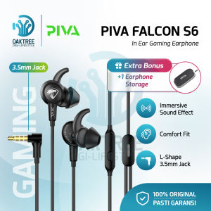 Oaktree Piva Falcon S6 In Ear Earphone Headset Gaming Jack 3.5mm Stereo Hi Res Audio
