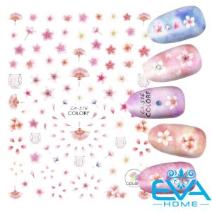 Sticker Dán Móng Tay 3D Dạng Decal Dán Móng Chống Nước Hoạ Tiết Bông Hoa Anh Đào Cherry Blossom CA516